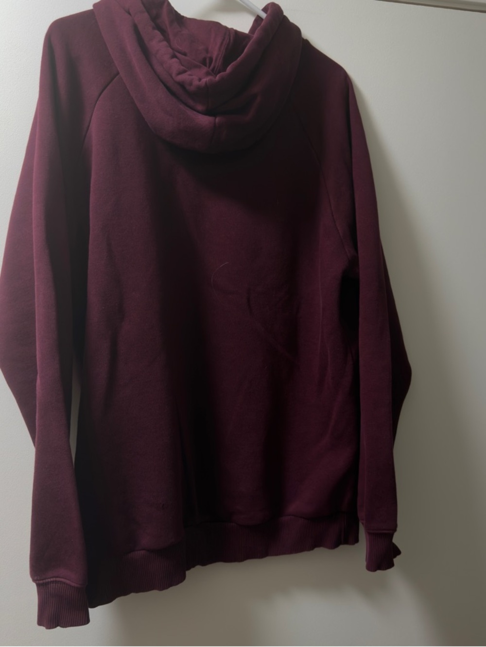 adidas Pullover Hoodie in Burgundy with White Trefoil - Picture 3 of 3